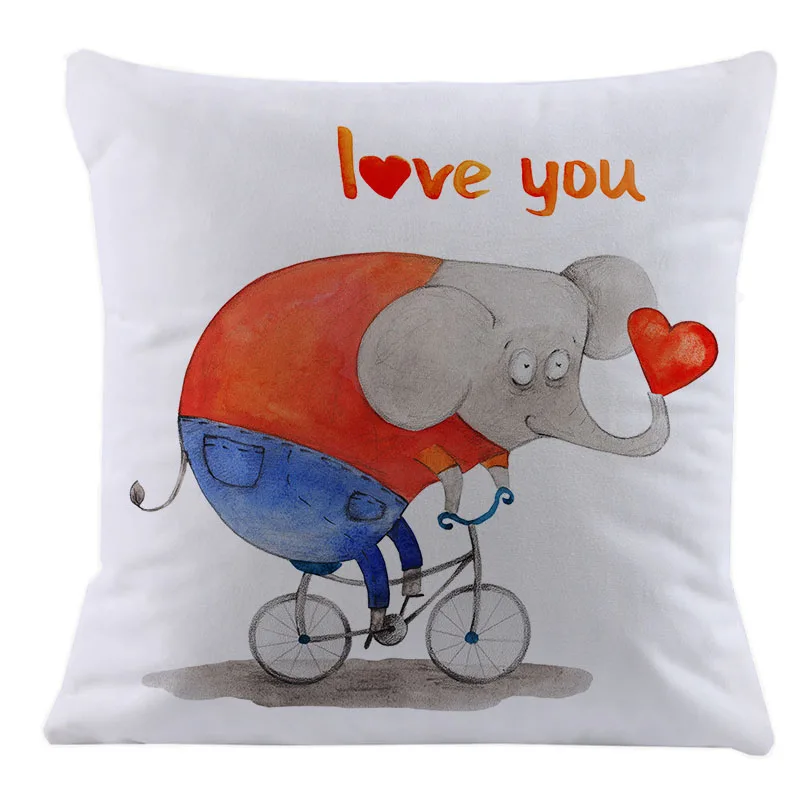 Мягкая короткая плюшевая подушка с милыми животными из мультфильма Love You чехол