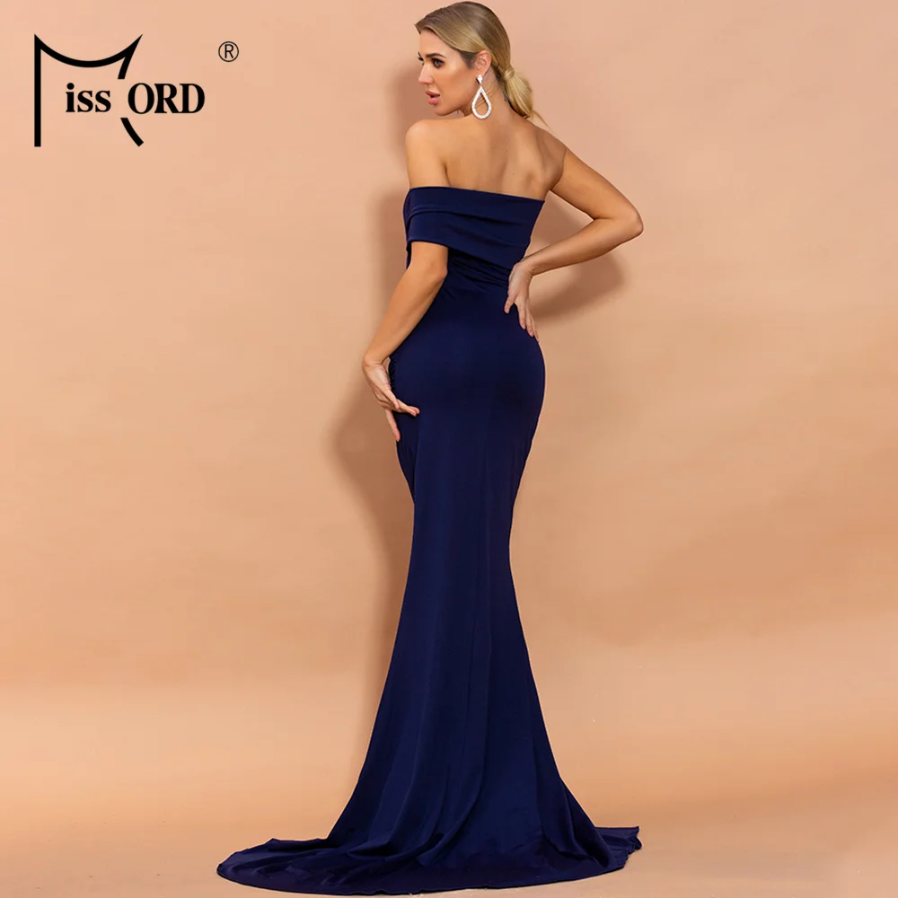 Missord 2019 женское сексуальное платье с открытыми плечами и высоким разрезом