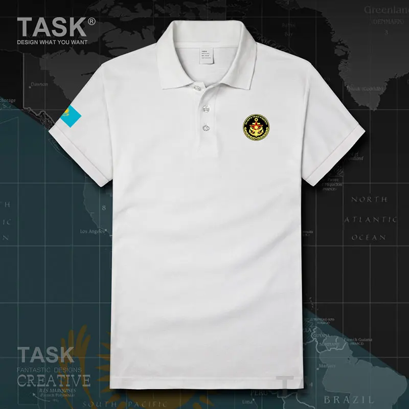 Мужская повседневная хлопковая Футболка поло Navy Kazakh KZ Kazakhstani kazakhstini KAZ