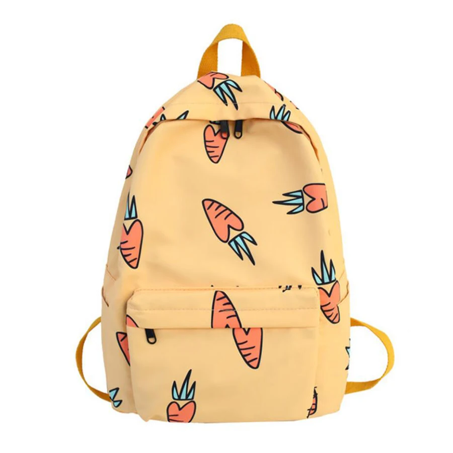 Милые авокадо Зеленый Рюкзак Мода Нейлон морковь с фруктовым принтом для женщин