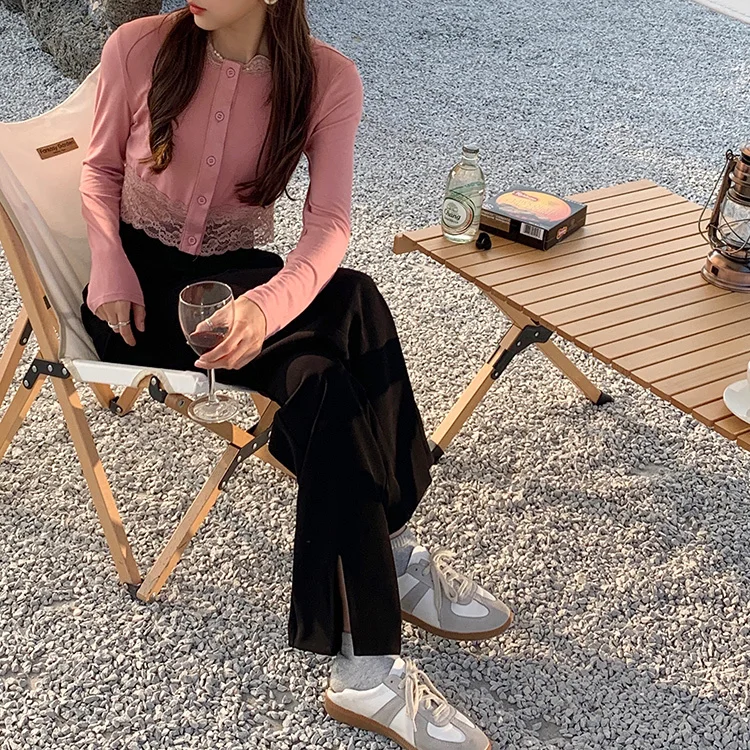 Брюки с завышенной талией подвесные черные Костюмные брюки женские летние