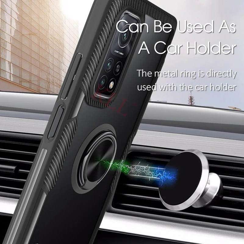 

Shockproof Case for Xiaomi 11 10 ultra X3 Nfc Phone Back Cover for Redmi Note 10 10s 9 9s 9t 8 8t 7 Pro Magnetic Ring Case