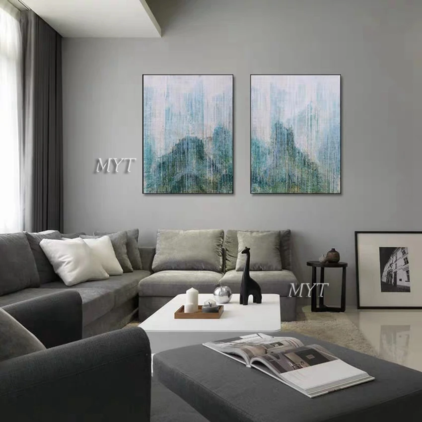 Современные абстрактные 2 шт. холст Тяжелая текстурированная картина маслом