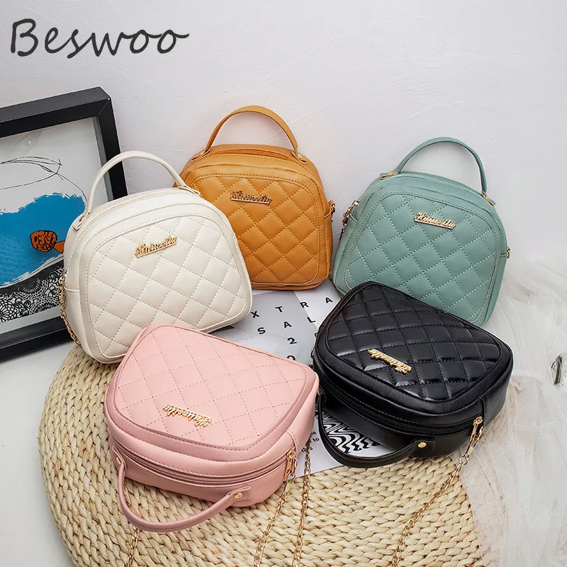 

Lattice Handbags for Women Letter Chain Half Round Solid Fashion Female Bag Cross-body Bag Wholesale Large Capacity Shoulder Bag