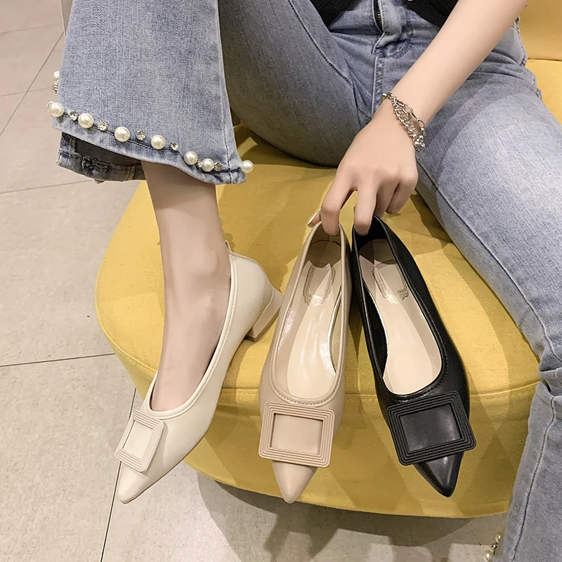 

Korean Shoes Women's Moccasins Autumn Casual Female Sneakers Pointed Toe Flats 2021 Fall Grandma Comfortable New Summer Dress Me