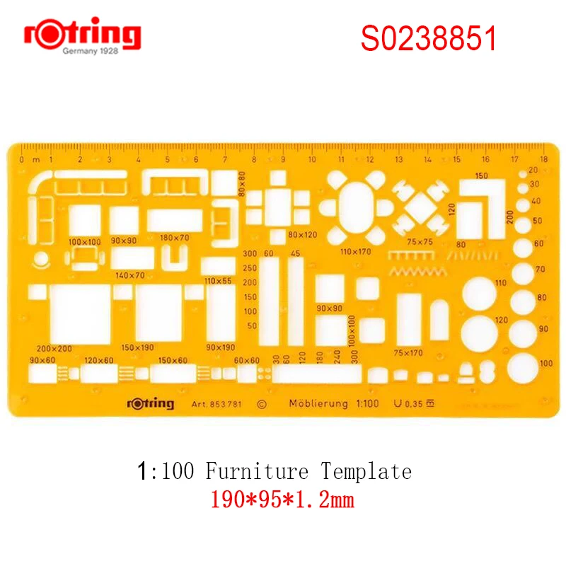 

rotring 1:50/1:100 Furniture Template drawing tools