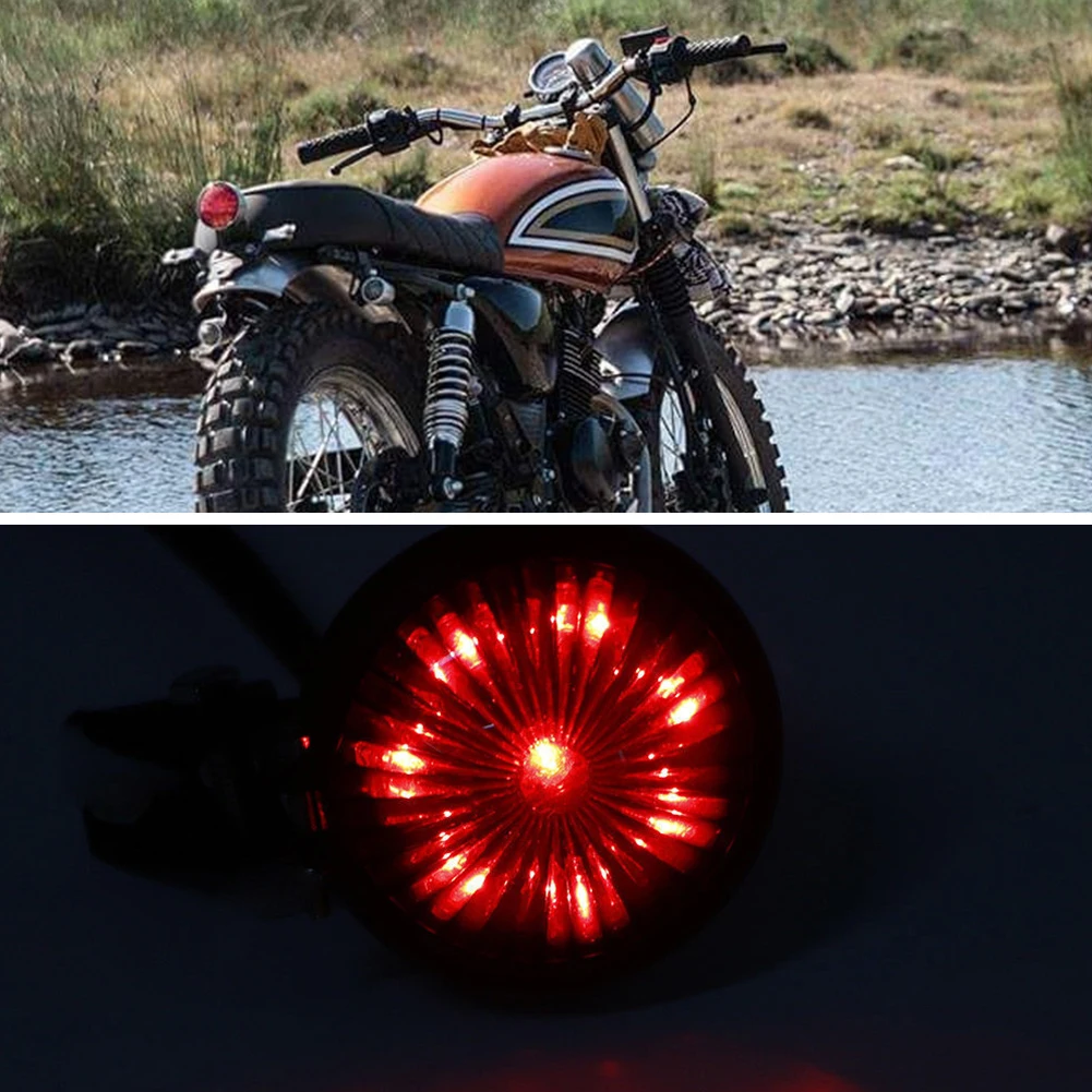 Мотоцикл Красный 12V светодиодный регулируемый Cafe Racer Стиль задние фонари
