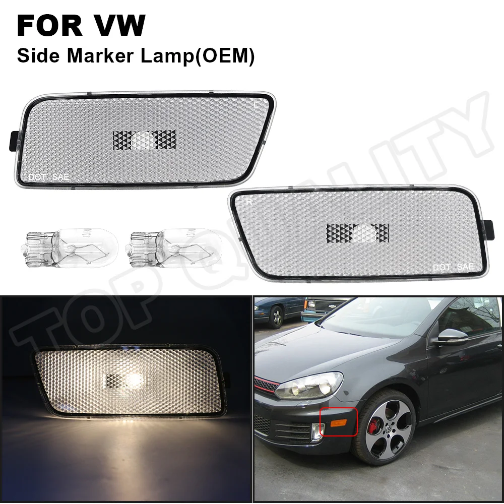 

Для VW GTI 2,0 T 2010 2011 2012 2013 2014 Прозрачная линза передний бампер OEM боковые Галогенные лампы Янтарная лампа