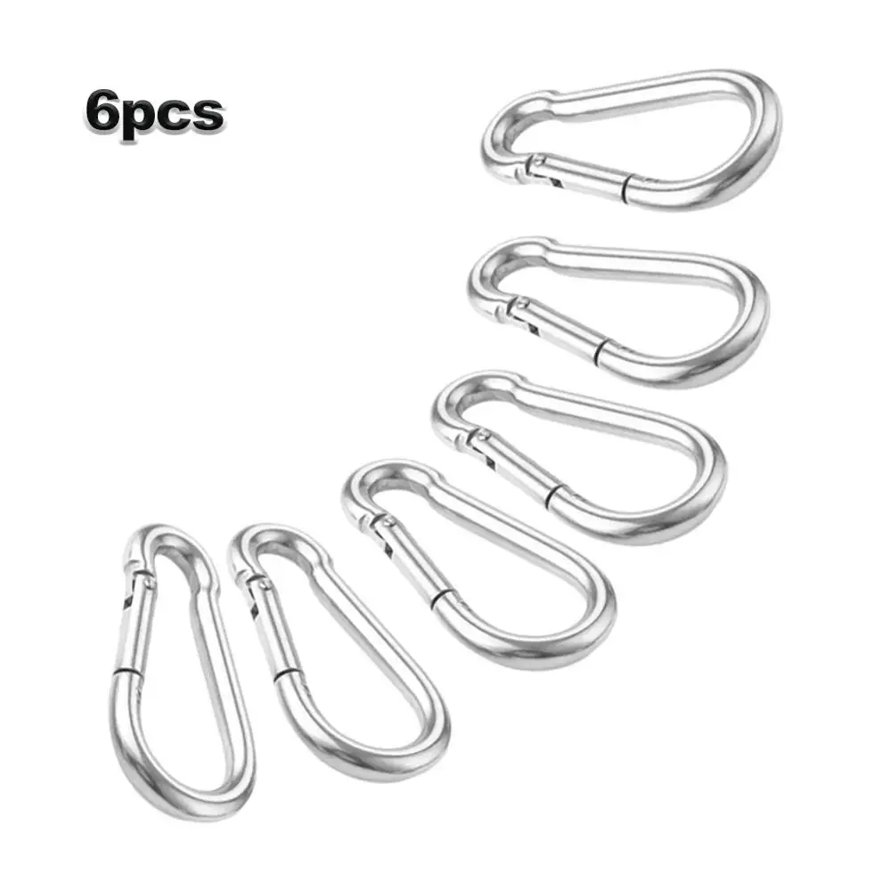 

6 PCS Small Carabiner Snap Hooks with Fixed Eye for Paracord Clips Buckles Clasps Wiregate Keychain Accessories