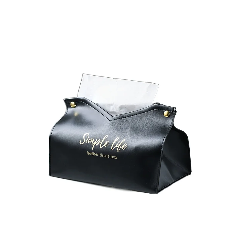 

Creative Leather Tissue Box Nordic Ins Home Living Room Light Luxury Paper Extraction Box Bedroom Girl Tissue Box