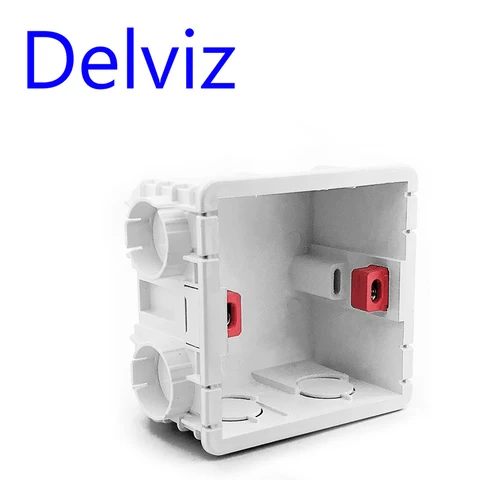 Кассета для настенной розетки Delviz настенная коробка переключателей, 86 мм, пластиковые материалы, для стандартного настенного выключателя света, европейского стандарта - изображение