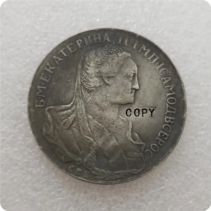 Россия современный медальон Great. II Великая 1766 копировальная монета Реплика монет