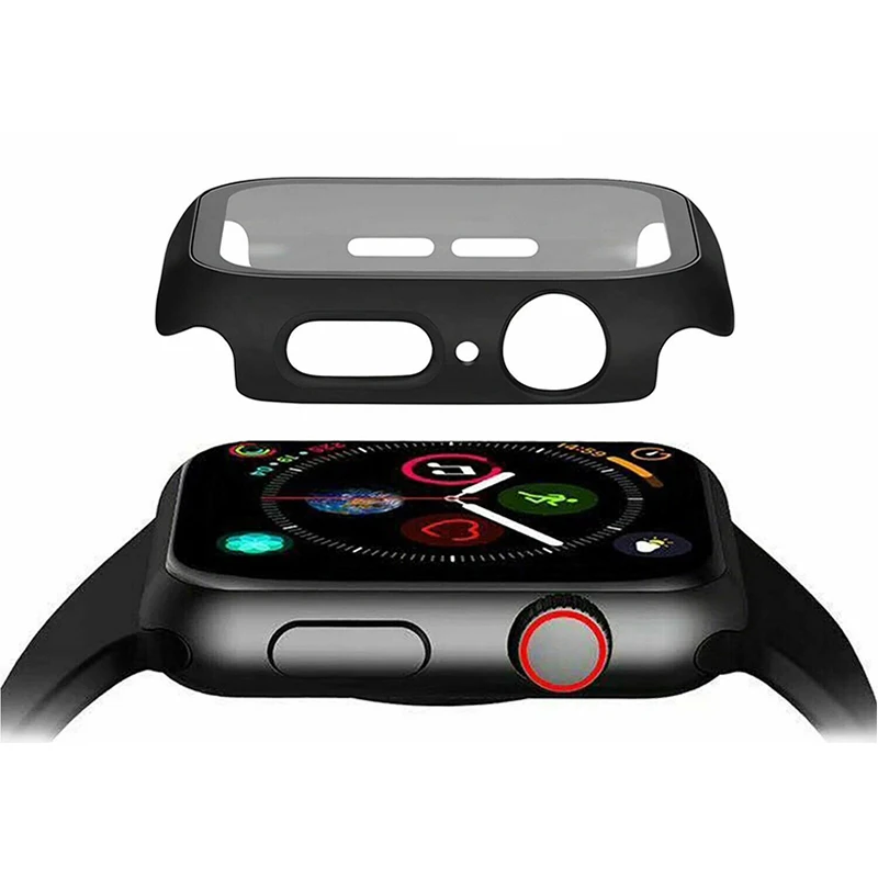 

41mm 45mm Case for Apple Watch 7 Protective Cover Durable Scratch-resistant Ultra-thin Shell Tempered Glass for Apple Watch 7