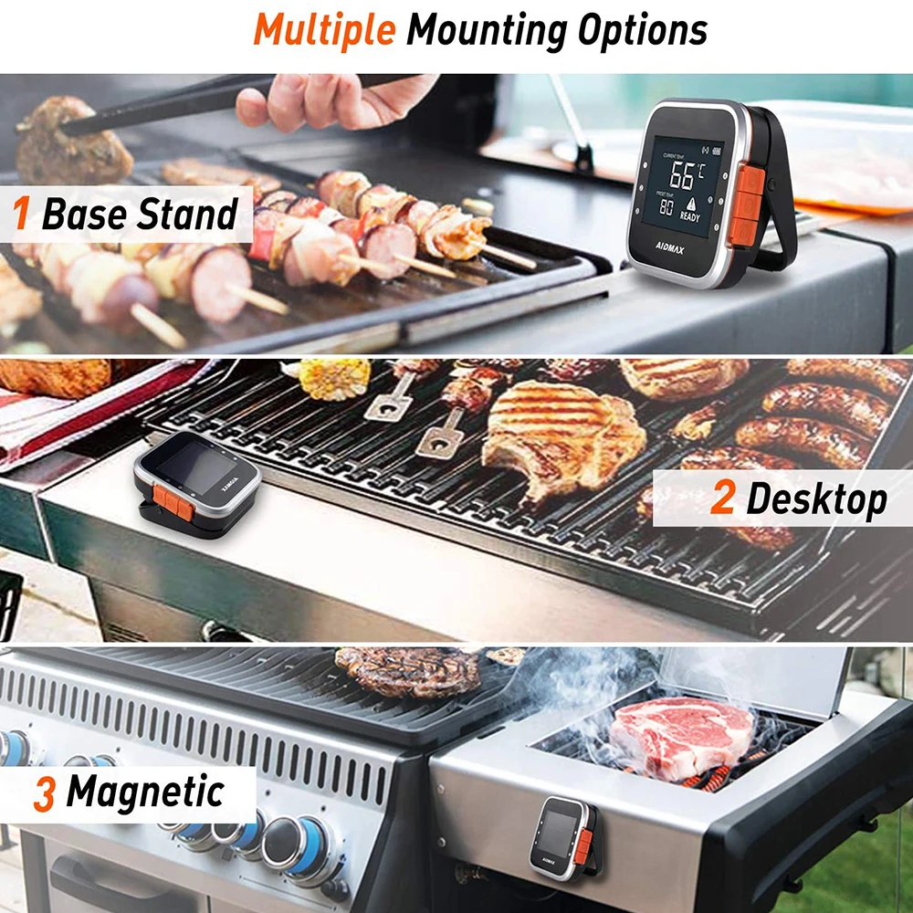 aidmax wr01 digital wireless bbq meat thermometer grill oven thermomet with stainless steel probe cooking kitchen thermometer free global shipping