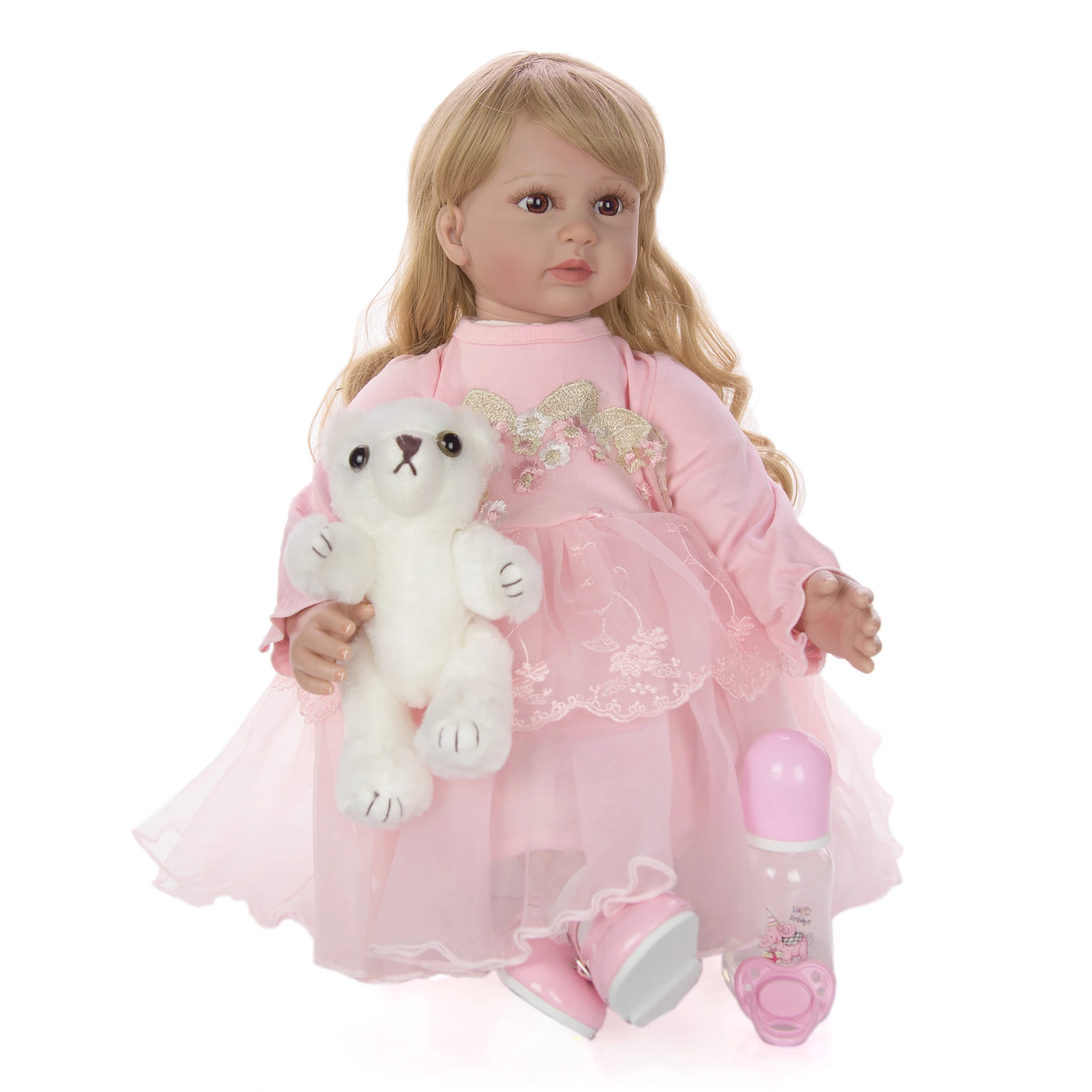 Lifelike Elegant Bonecas Reborn 24 Inch Silicone Soft Cotton Body Realistic Fantasy Toddler Baby Toys Christmas Gifts Playmates | Игрушки и