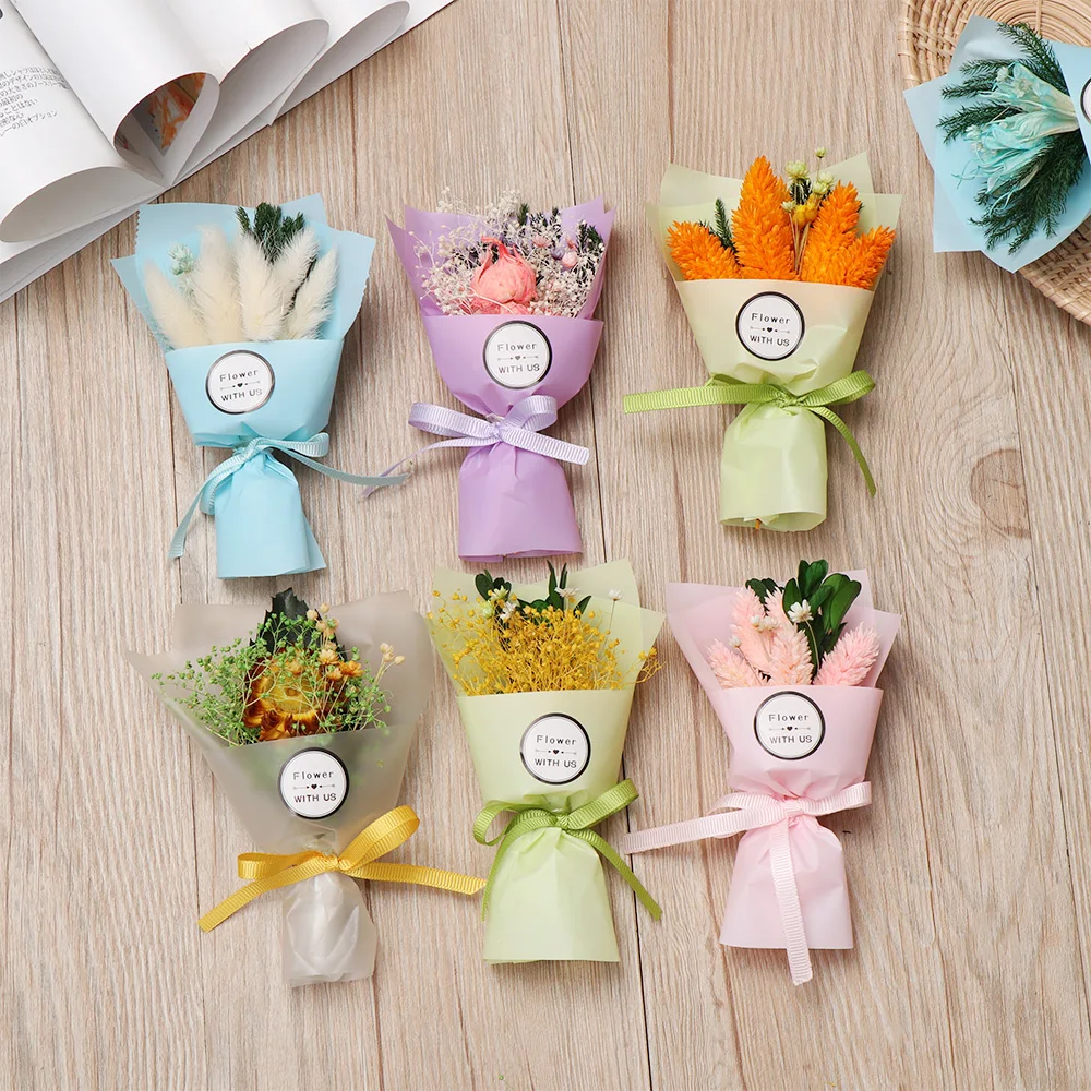 1 шт./лот мини Гипсофилы Натуральные сушеные цветы с коробкой для свадьбы