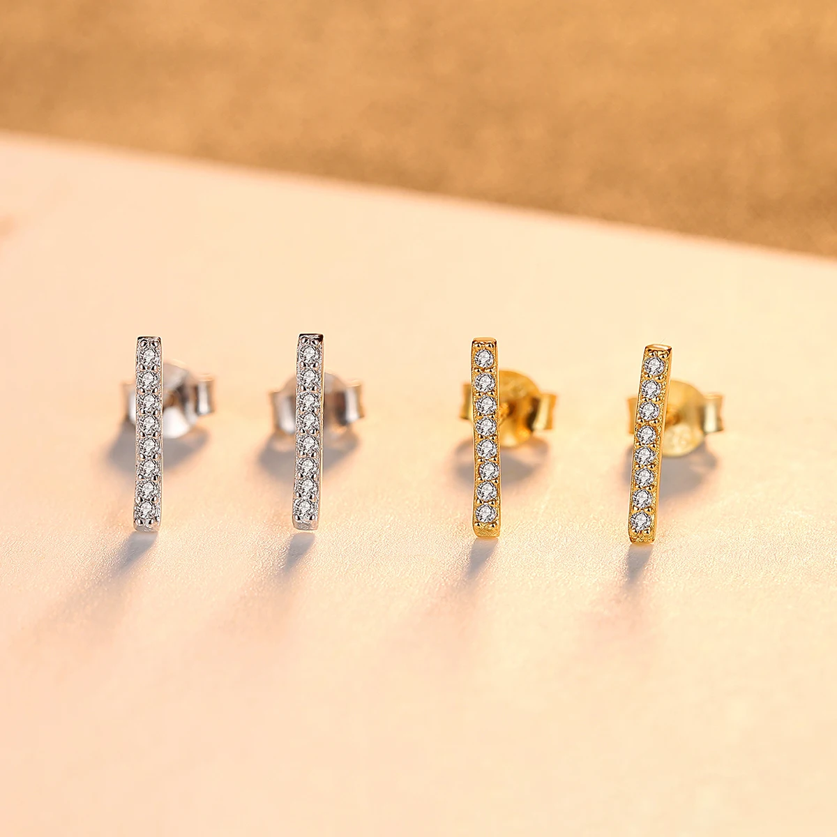 

SANYU Geometric Small Stud Earrings for Women with Shinning CZ Carving S925 Daily Earrings Femme Silver Jewellery Brincos Gifts