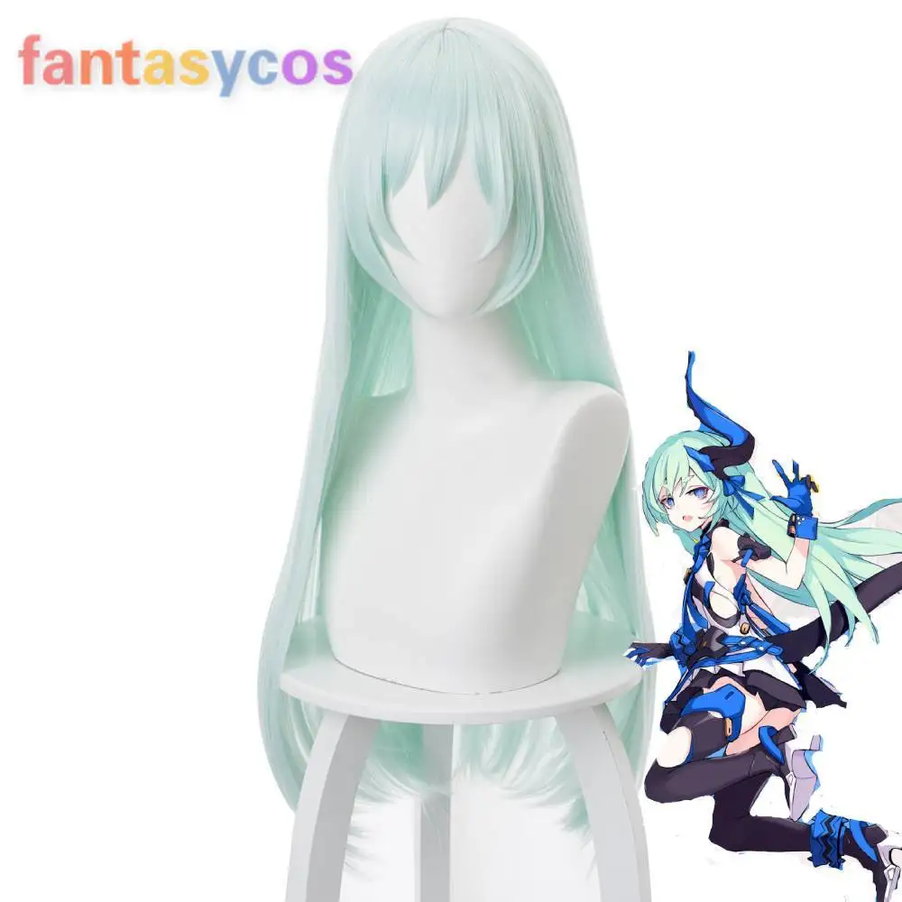 Парик для косплея лилии оленевой Honkai Impact 3 длинные волосы мятно зеленого цвета на