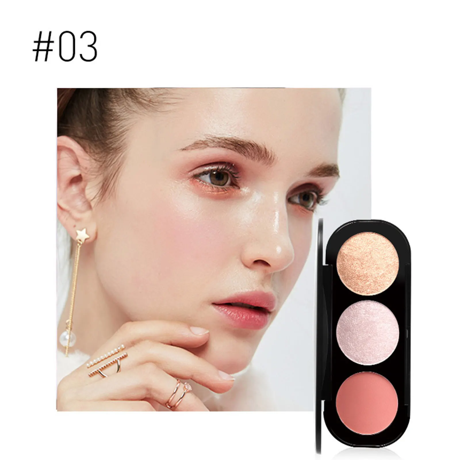 

FOCALLURE New Arrivel 3 Colors Blush&Highlighter Palette Face Matte Highlighter Powder Illuminated Blush Powder Highlighters