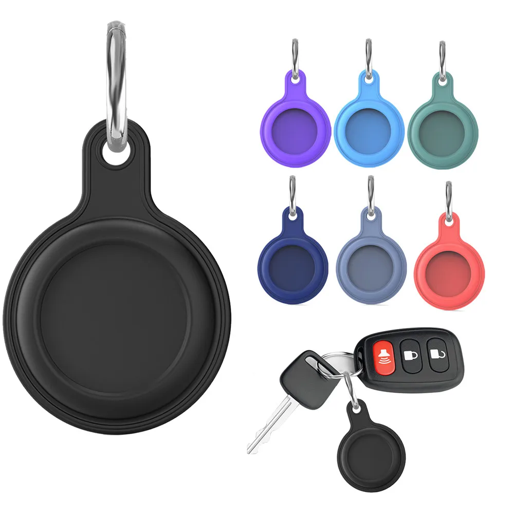 

Suitable For Apple Airtags Locator Silicone Protective Case Metal Ring Buckle Sports Plastic Shell Anti-lost Device Keychain