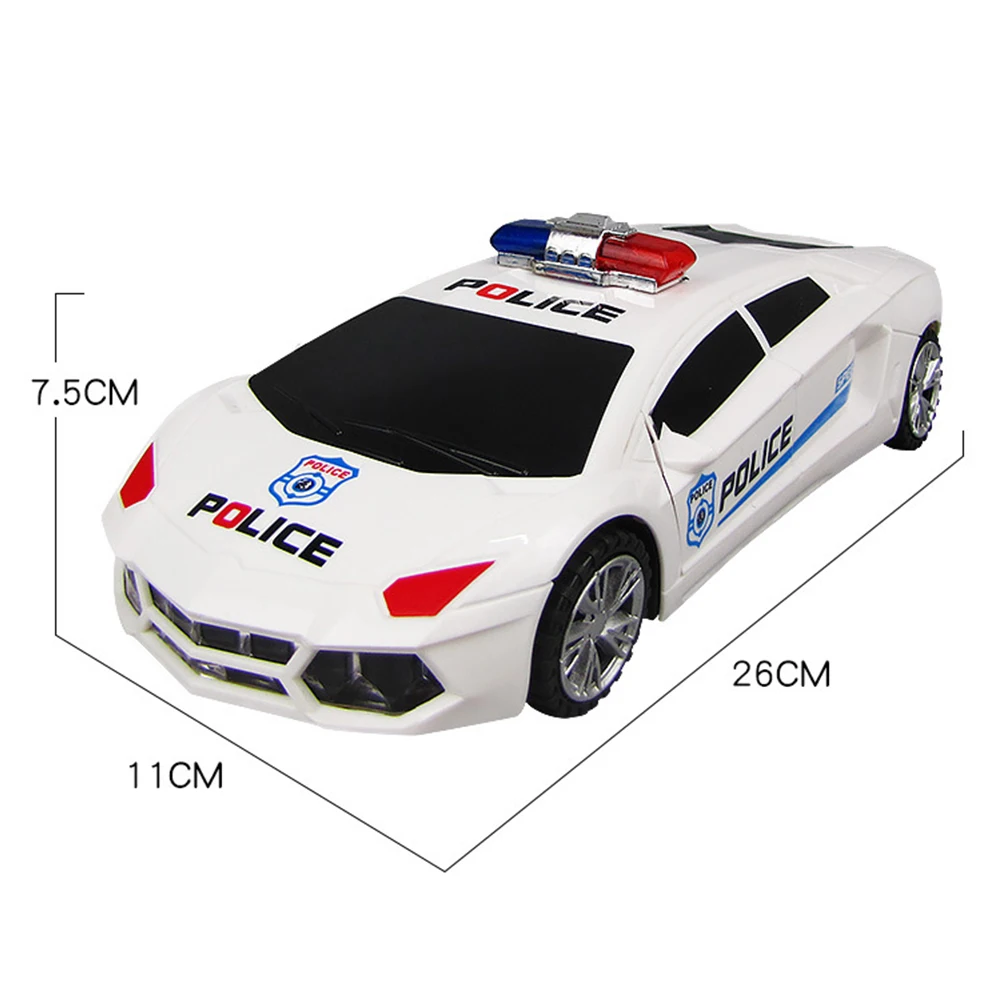 

360 Degree Rotary Wheels Cool Lighting Music Kids Electronic Police Cars Toy Early Education Attention Exercise Toy For Kid Gift