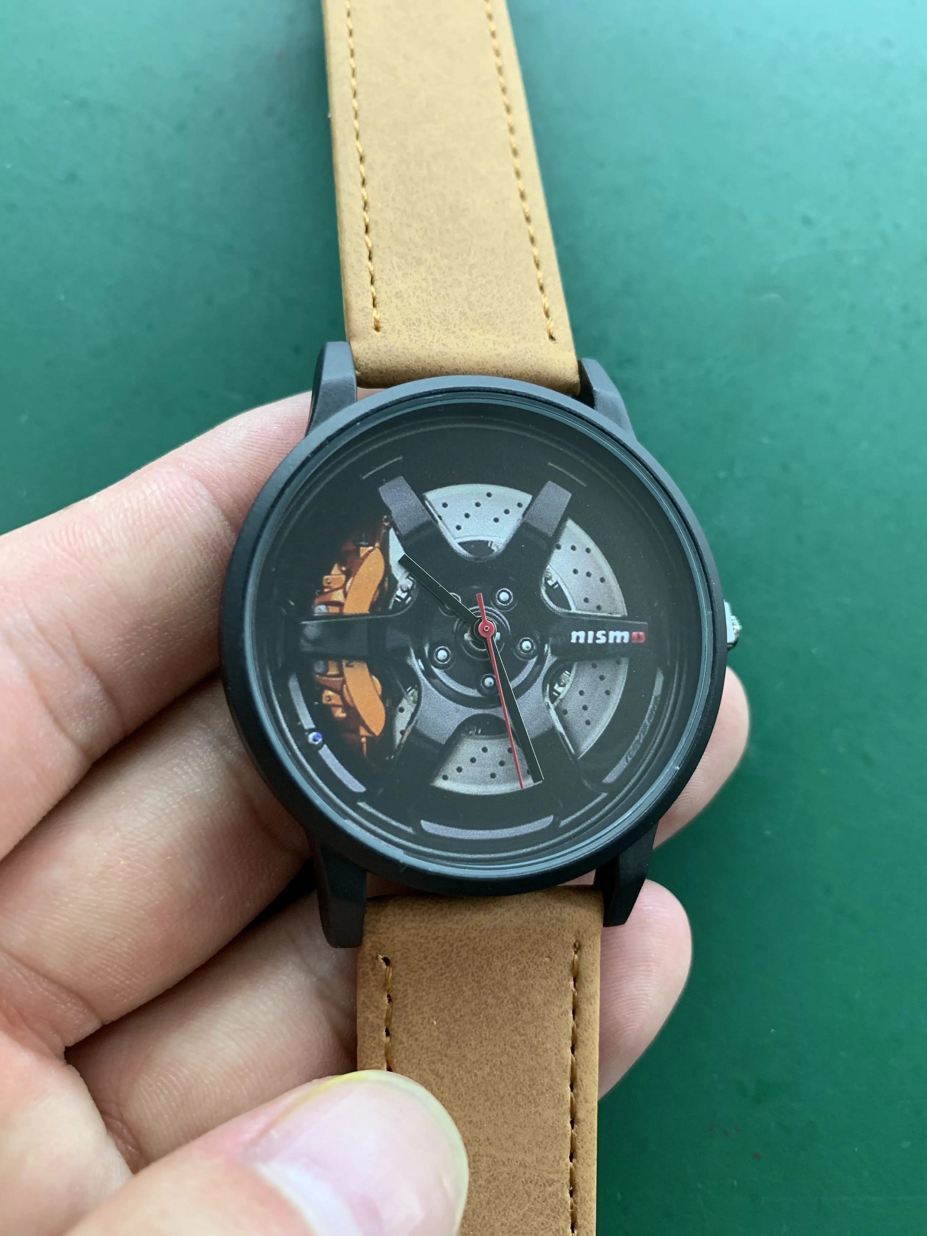 Brown Leather BSL996 спортивные автомобильные наручные часы с ободом, изготовленные на заказ, автомобильные наручные часы из нержавеющей стали, изготовленные на заказ, мужские часы с ободом колеса - Цвет: Brown Leather