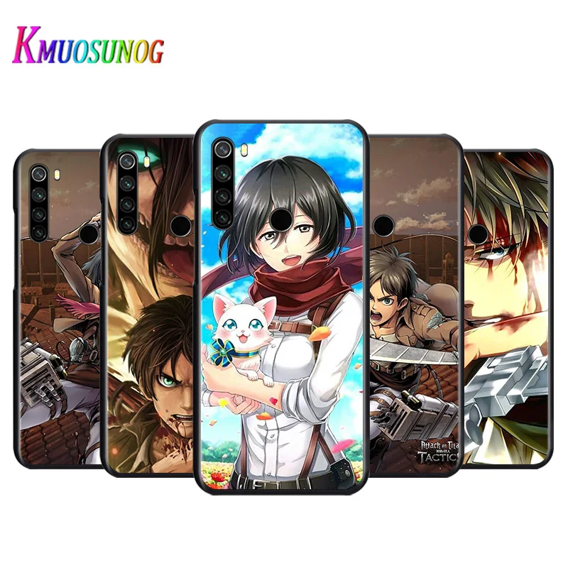 

Bright Black Cover Anime attack on Titan For Xiaomi Redmi Note 9 9S Max 8T 8 7 6 5 Pro 5A 4X 4 Soft Phone Case