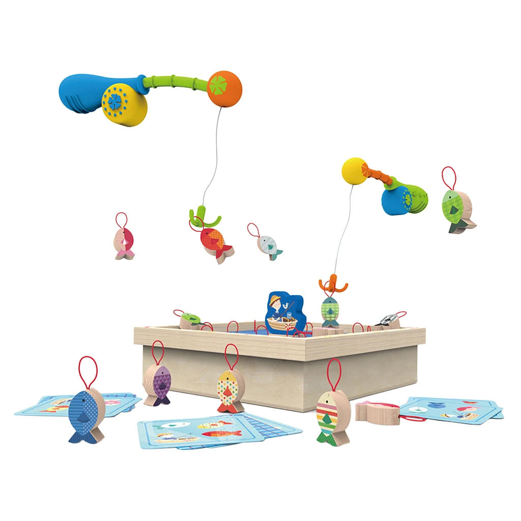 

Wooden Fishing Game Play Set Development Kid Preschool Toy for Kids Toddlers