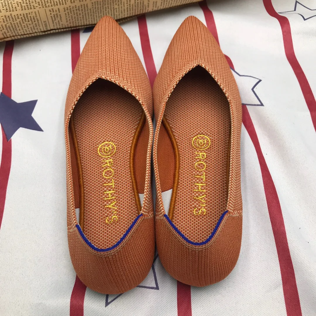 

Brand Women's Shoes Lightweight Women Flat Shoes Breathable Comfortable All-Match Ladies Pointed Shoes Four Seasons