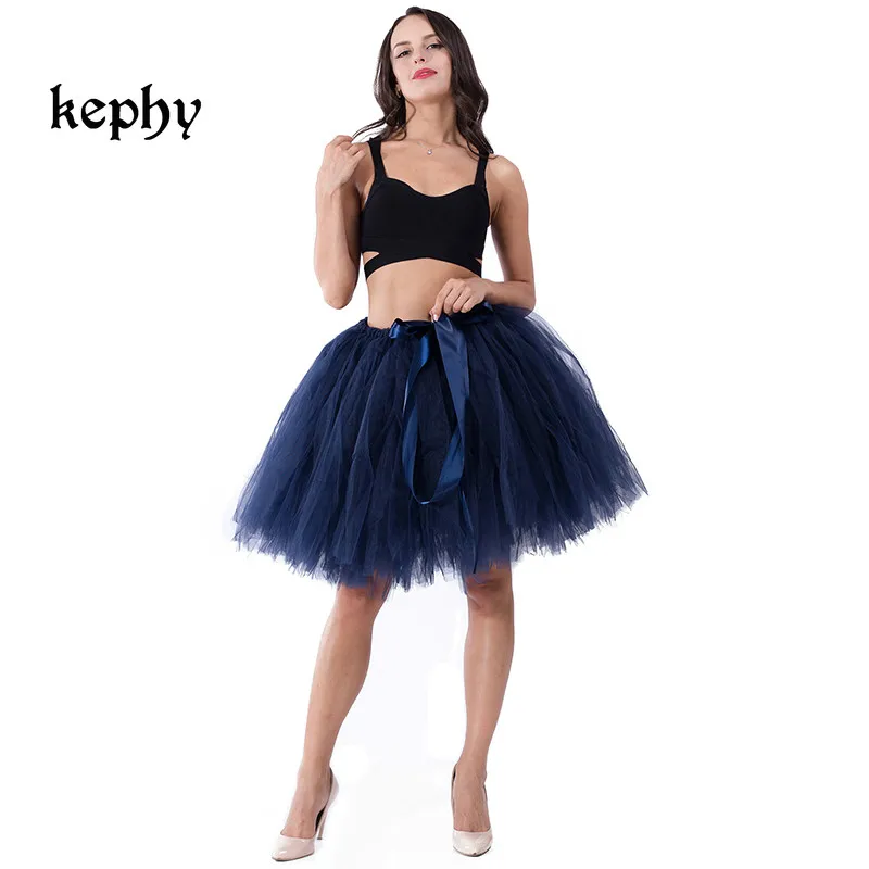 Kephy 50 см длинная модная Тюлевая юбка юбки пачки для рук Женская подъюбник в стиле