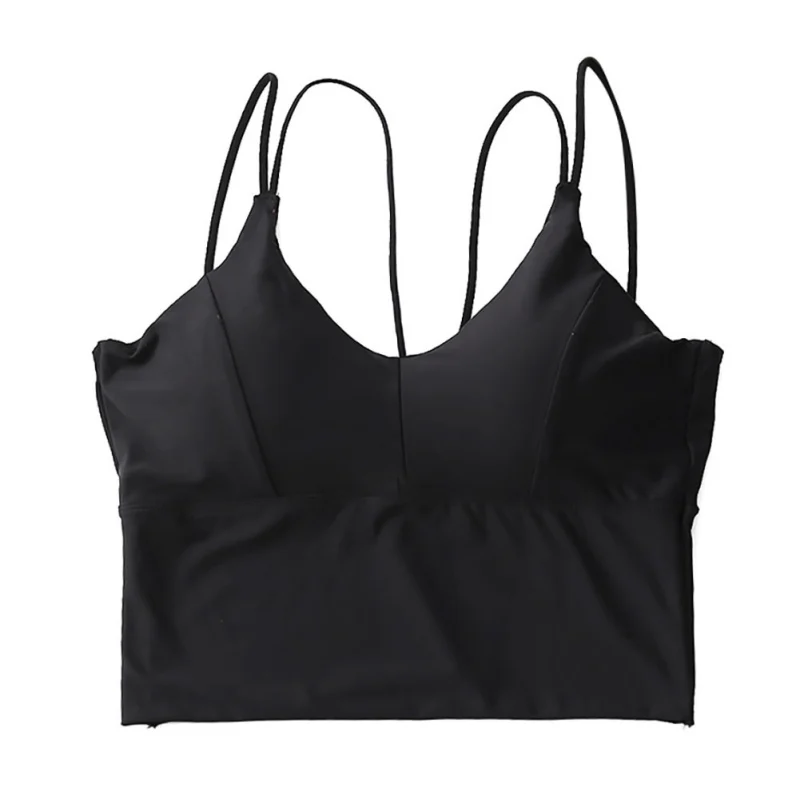

Woman's Underwear Female Beautiful Back Thin Sling Strap Solid Color Ice Silk Camisole Tank Tops