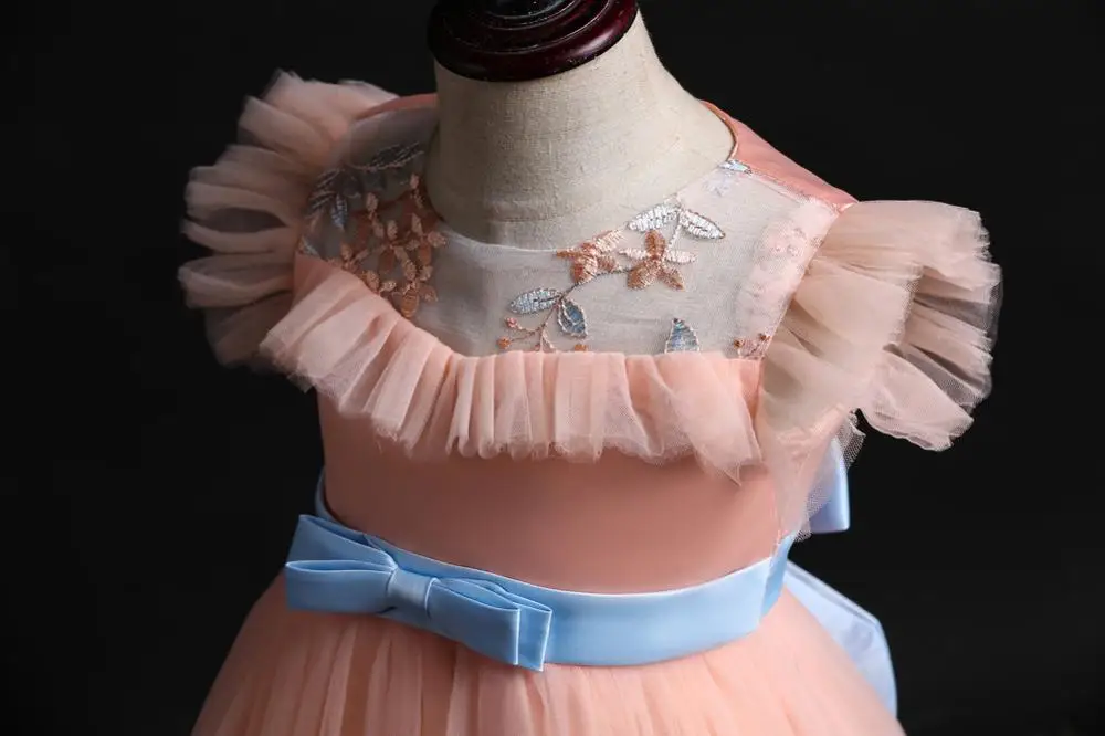 

2019 Children party clothing flower girl dresses for weddings vestidos first comunion 2019 baby pageant ball gown costume