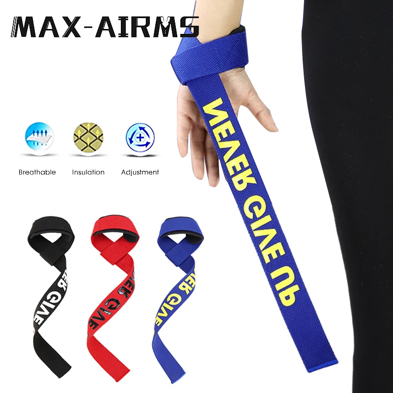 Maxairms 1 пара спортзал подъем ремни тяжелая атлетика ремешок для запястья