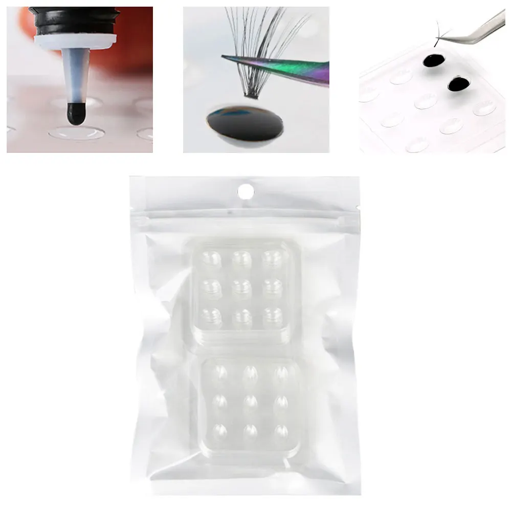 

10 шт., пластиковые прокладки для клея для наращивания ресниц