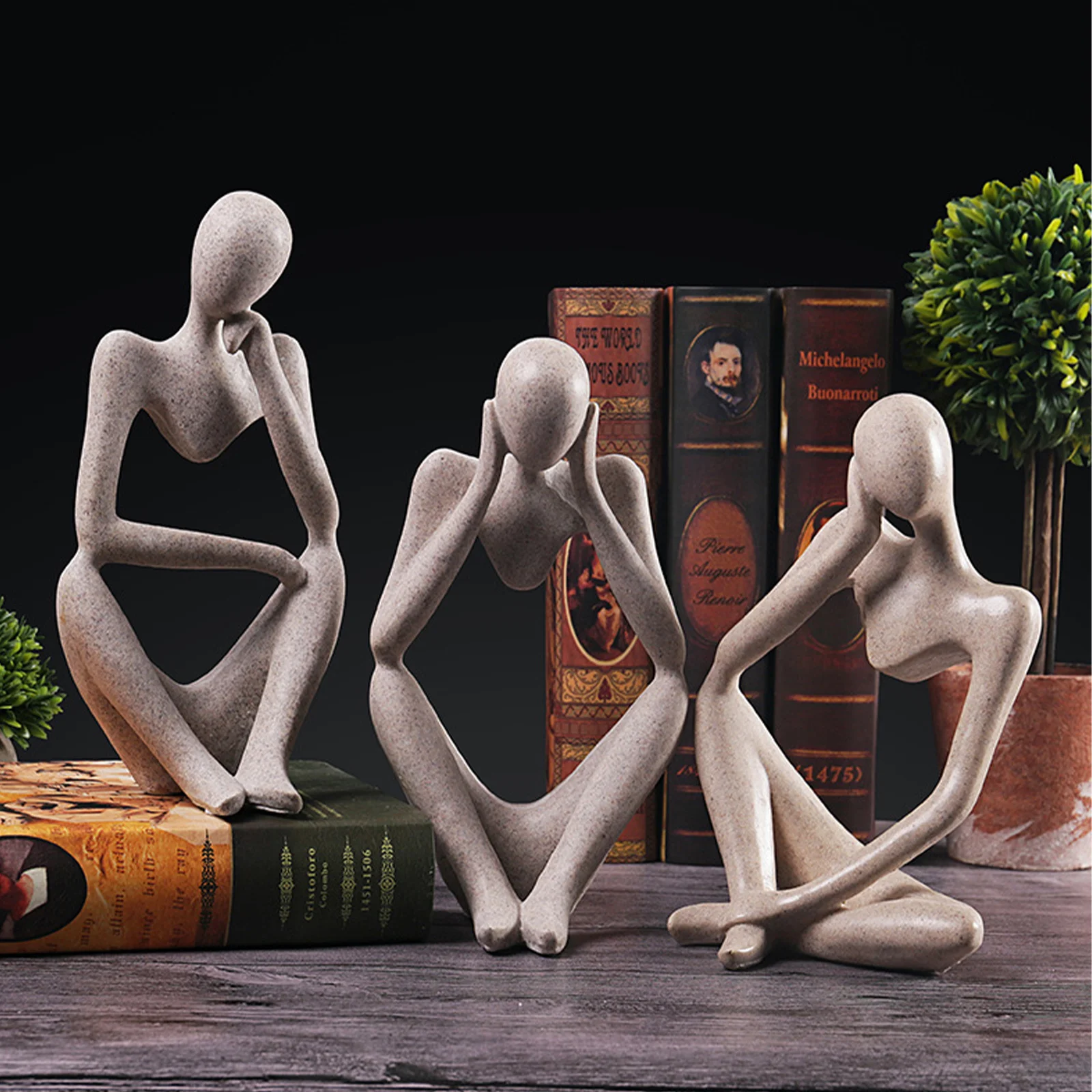 

Abstract Sculpture Resin Modern Character Sculpture Thinker Decoration Porch Wine Cabinet Home Study Living Room Decoration