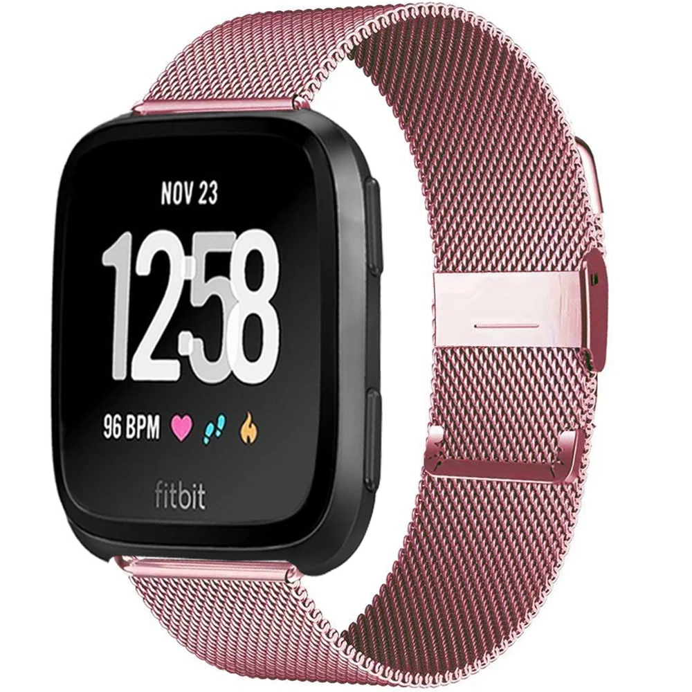 Миланская петля ремешок для Fitbit Versa/Lite/Versa2 Смарт часы замена из нержавеющей стали