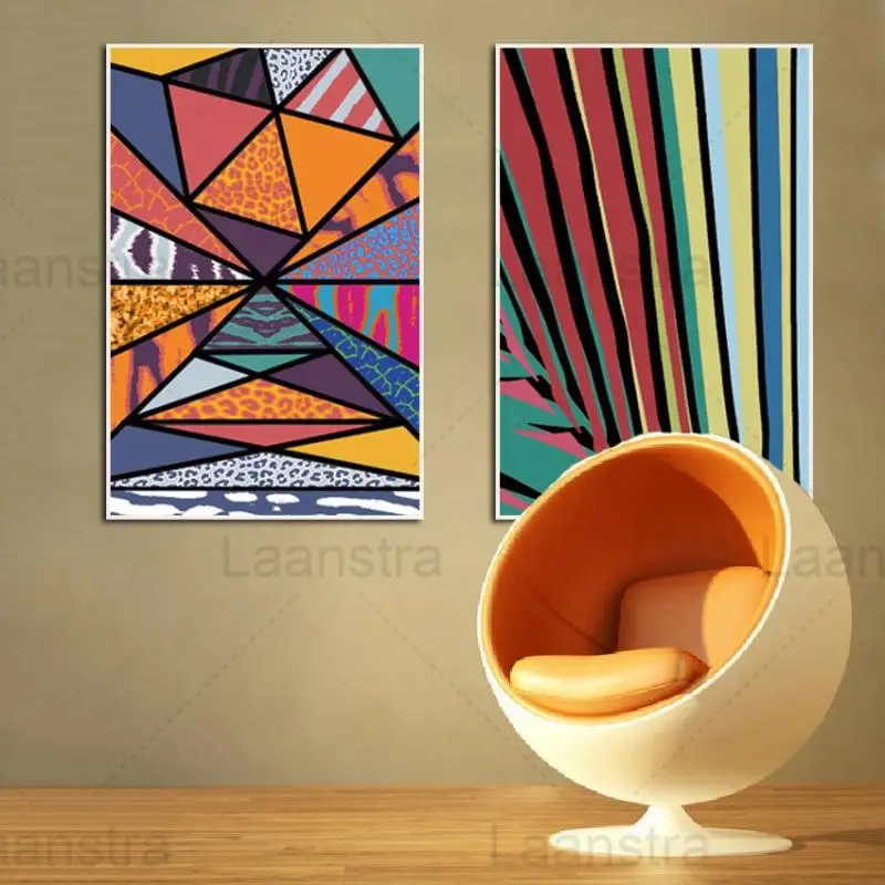 

Postmodern Colorful Line Geometric Abstract Painting Home Decoration Wall Art Oil Painting Canvas Print Decorative Painting