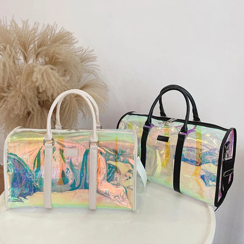 

Outdoor Gym Bags Casual Waterproof Transparent PVC Sports Bag Large Capacity Women Training Fitness Travel Duffel Handbag XA743Y