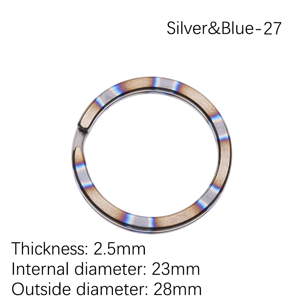 28mm 1pc Silver Blue 1/2 шт. брелок из титанового сплава для повседневного использования, портативный брелок с пряжкой для ключей, круглый зажим, держатель для ключей, подвесной инструмент для отдыха на природе и путешествий - Цвет: 28mm 1pc Silver Blue