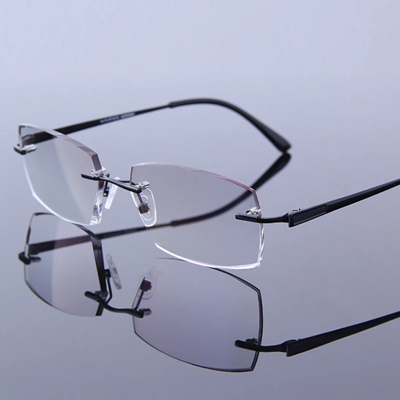 Джентльменские простые очки для чтения с бриллиантами без оправы дальнозоркости
