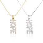 Простое Ожерелье с кулоном в виде надписи с кубическим цирконием золотистого и серебристого цвета цепочки до ключиц ожерелья для женщин Женские Ювелирные изделия Подарки