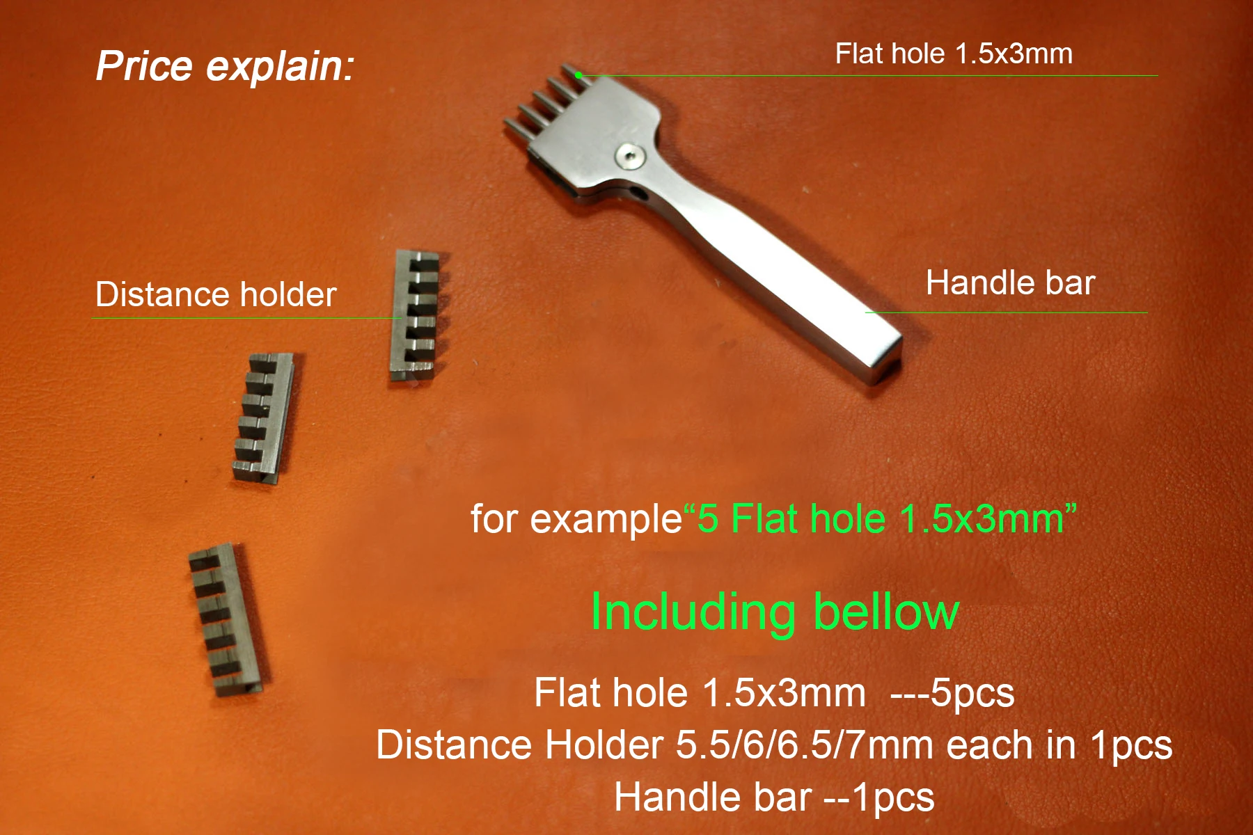 5 Hole Dia 1.8mm RCIDOS дырокол для ремня часов, дырокол для ремешка часов, индивидуальный дизайн, не 10 дней - Цвет: 5 Hole Dia 1.8mm
