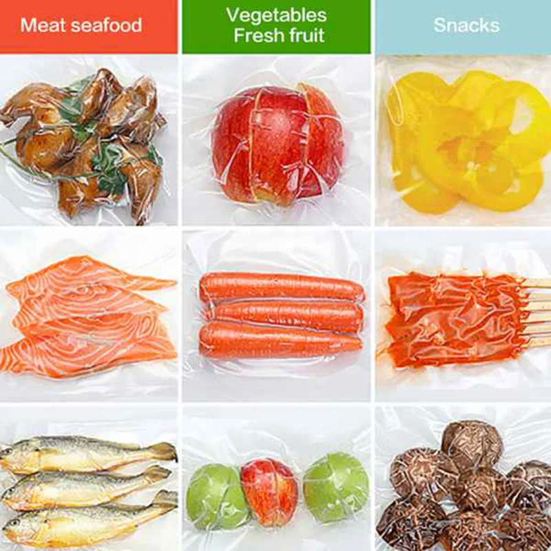 

5Pcs Kitchen Food Vacuum Bag Storage Bags for Vacuum Sealer Vacuum Packaging Rolls 12/15/20/25 / 28cm x 500cm