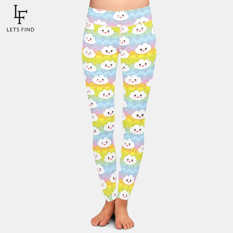 LETSFIND 3D Kawaii интересные с узором в виде облаков и для женщин модные зимние штаны