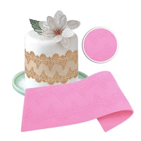 beautiful patisseries silicone diy flower lace fondant mold mousse brim decor sugarcraft icing mat pad pastry baking tools