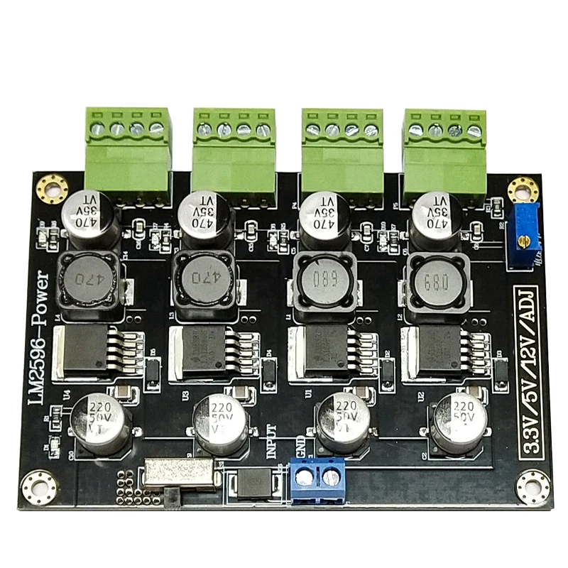 

LM2596 Multi-channel Switching Power Supply 3.3V/5V/12V/ADJ Adjustable Output DC-DC Step-down Power Supply Module