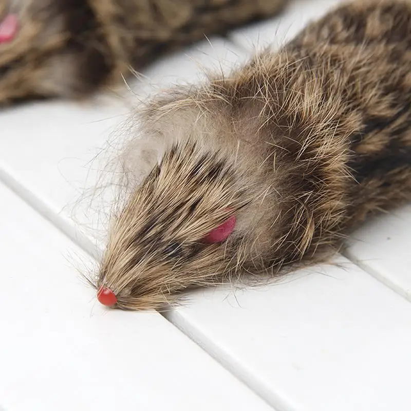 

2Pcs Hot Cat Toy Funny Simulation Mouse Kitten Toys Brown Color Winding Plush Mice Playing Toy For Cat Dog Pet Supplies