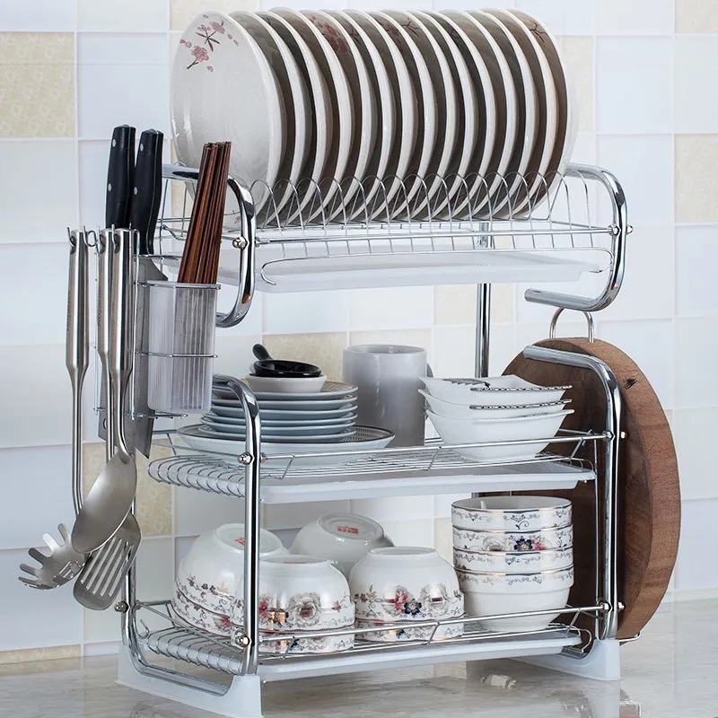 

New layer cutlery stand shelf cutlery dish rack dish rack kitchen cutlery rack drain Storage rack