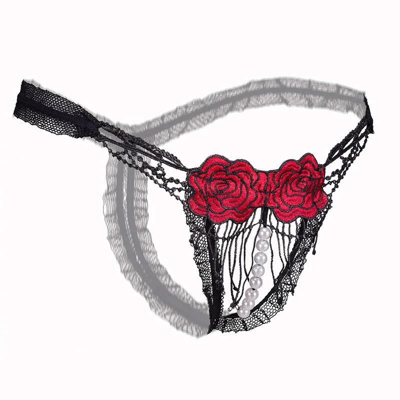 С открытой промежностью и жемчугом кружевные трусики пикантные женское белье