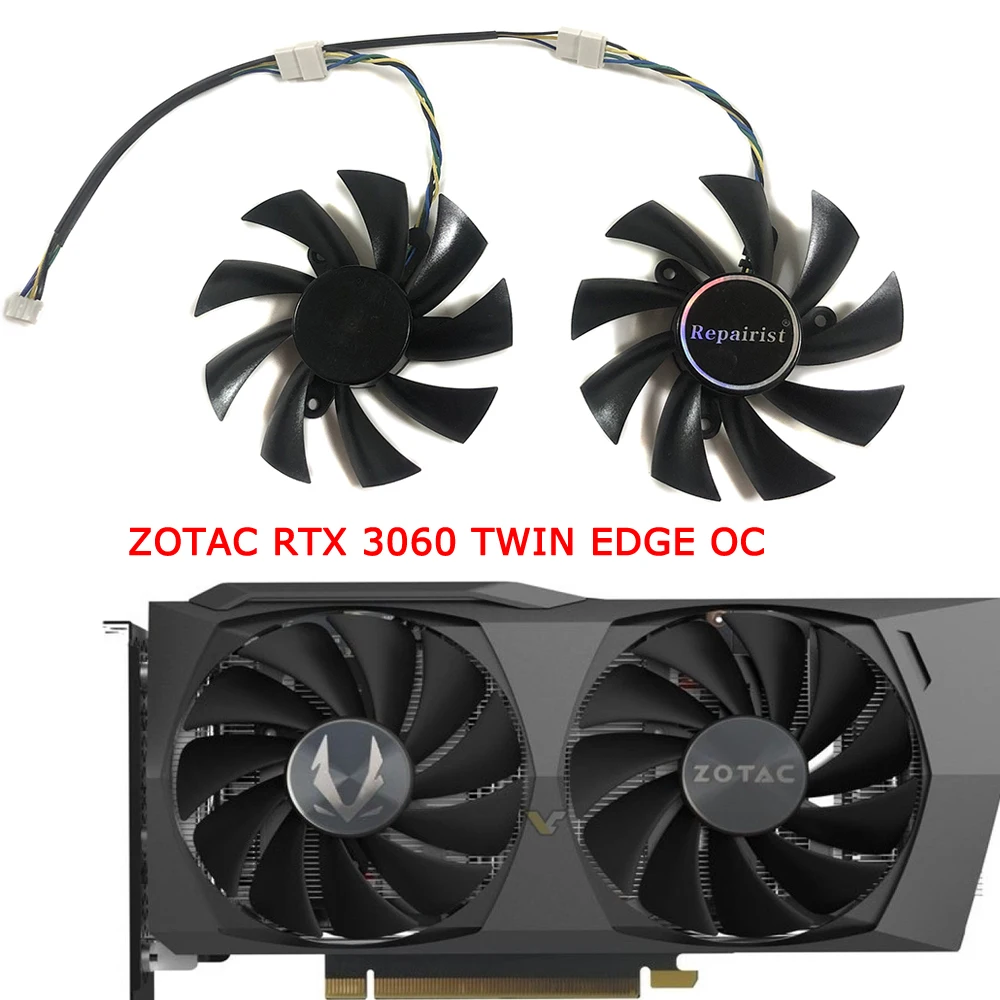 2 pcsset pla09215b12h gpu cooler for zotac rtx 3060 twin edge oc video card can replace cf9015h12s free global shipping